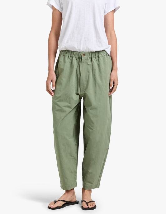 Crushed Cotton Summer Pant - Dark Sage