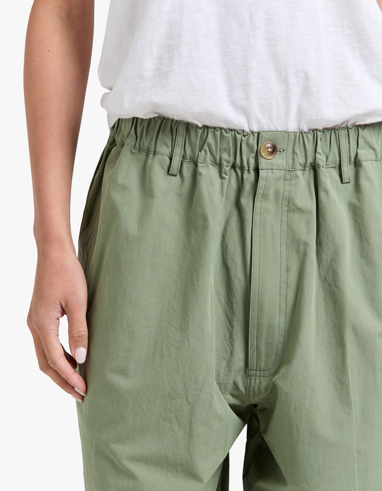 Crushed Cotton Summer Pant - Dark Sage