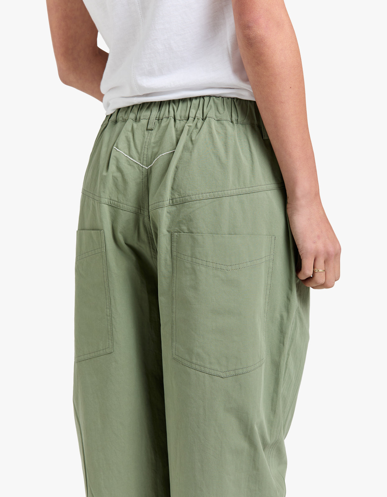 Crushed Cotton Summer Pant - Dark Sage