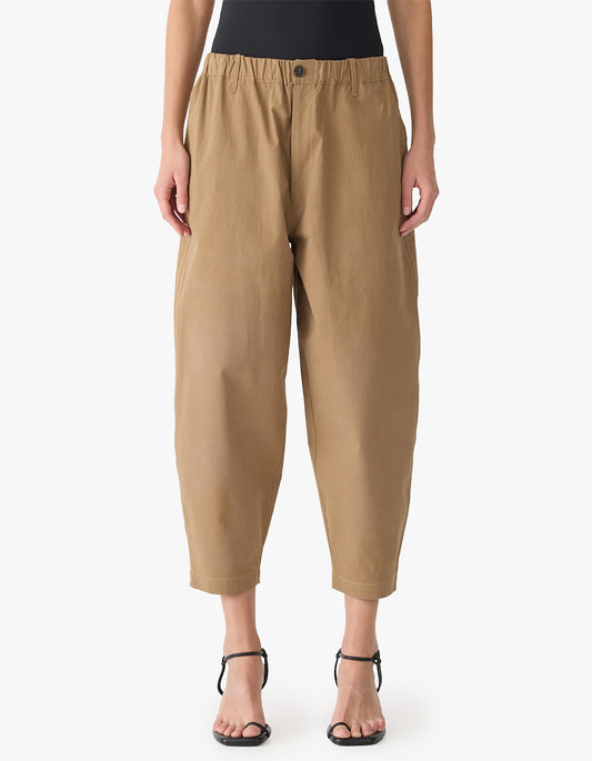 Crushed Cotton Summer Pant - Dark Tan