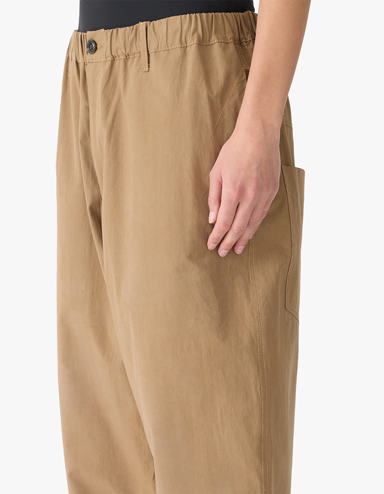 Crushed Cotton Summer Pant - Dark Tan