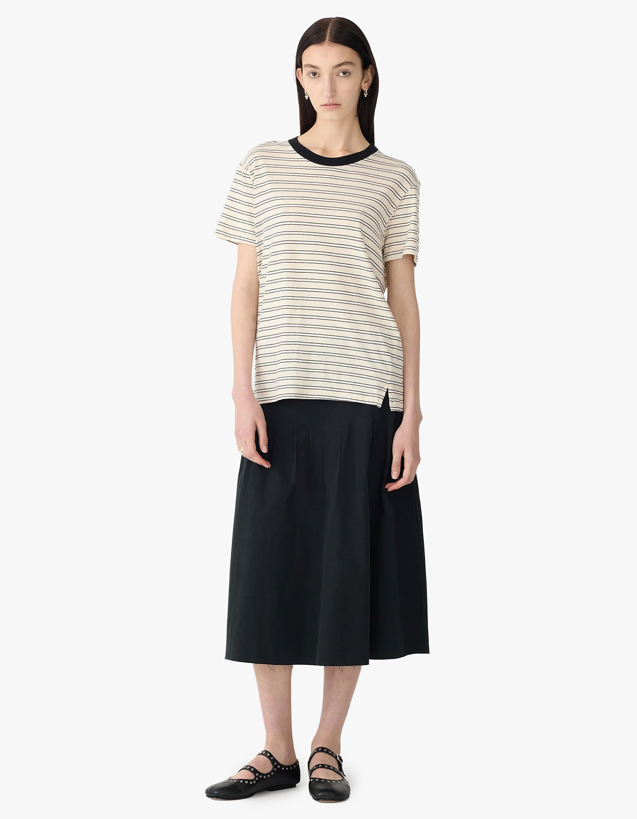 Stripe Classic T.Shirt - Black/White/Undyed