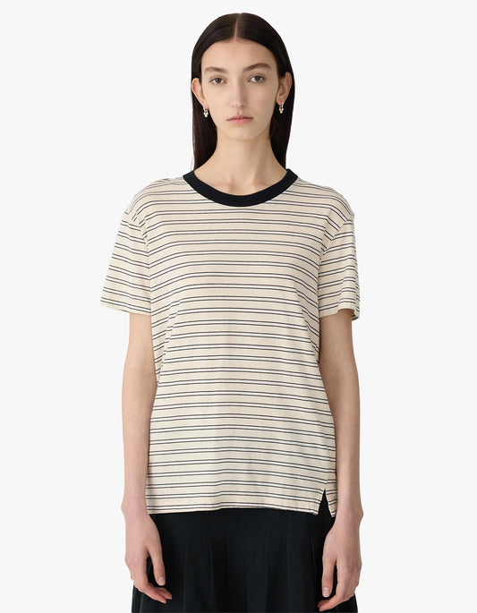 Stripe Classic T.Shirt - Black/White/Undyed