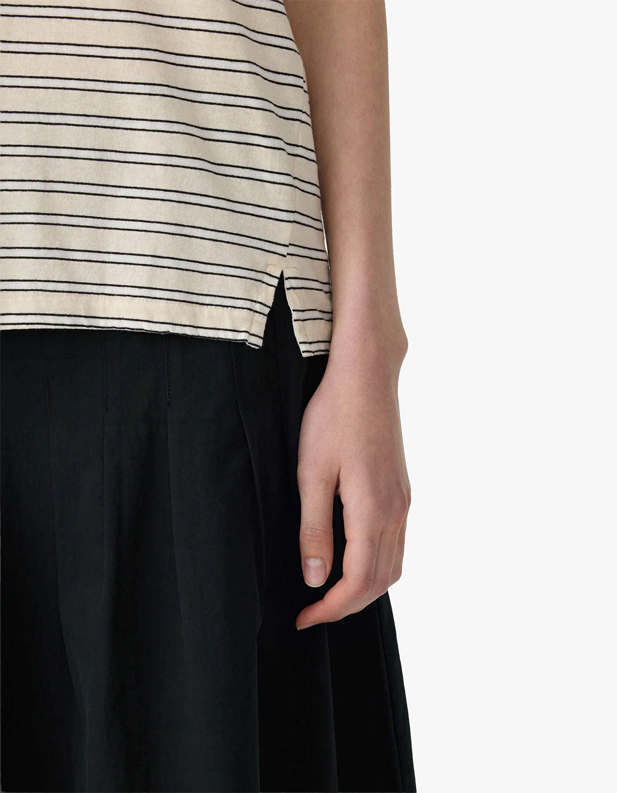 Stripe Classic T.Shirt - Black/White/Undyed