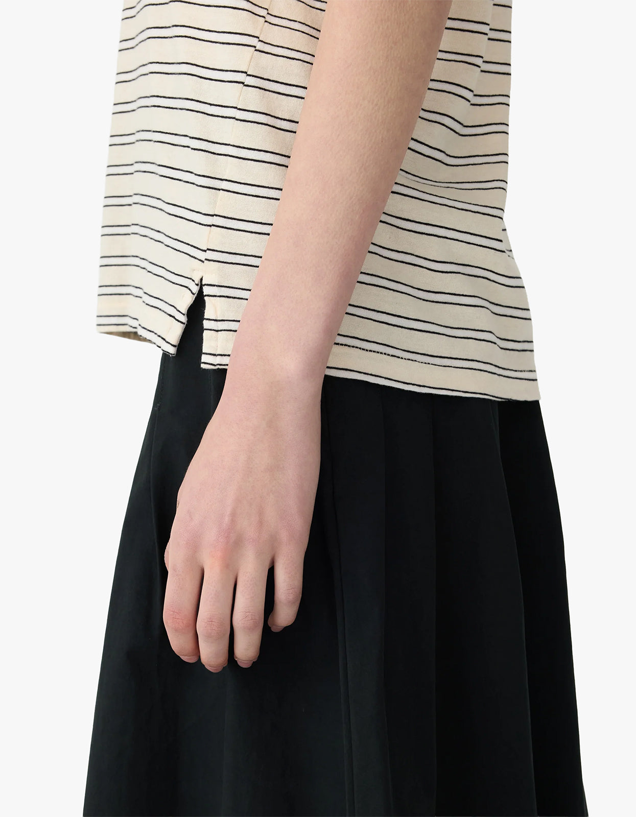 Stripe Classic T.Shirt - Black/White/Undyed