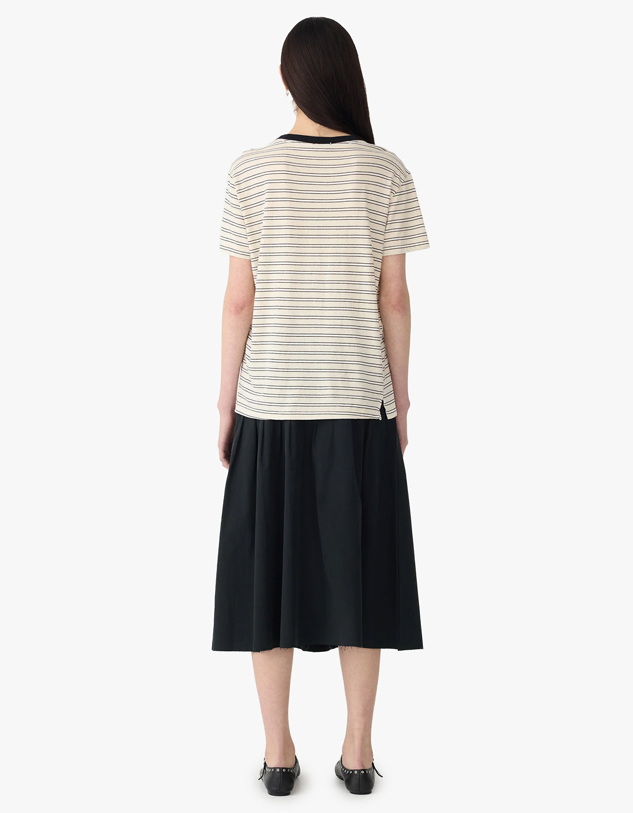 Stripe Classic T.Shirt - Black/White/Undyed