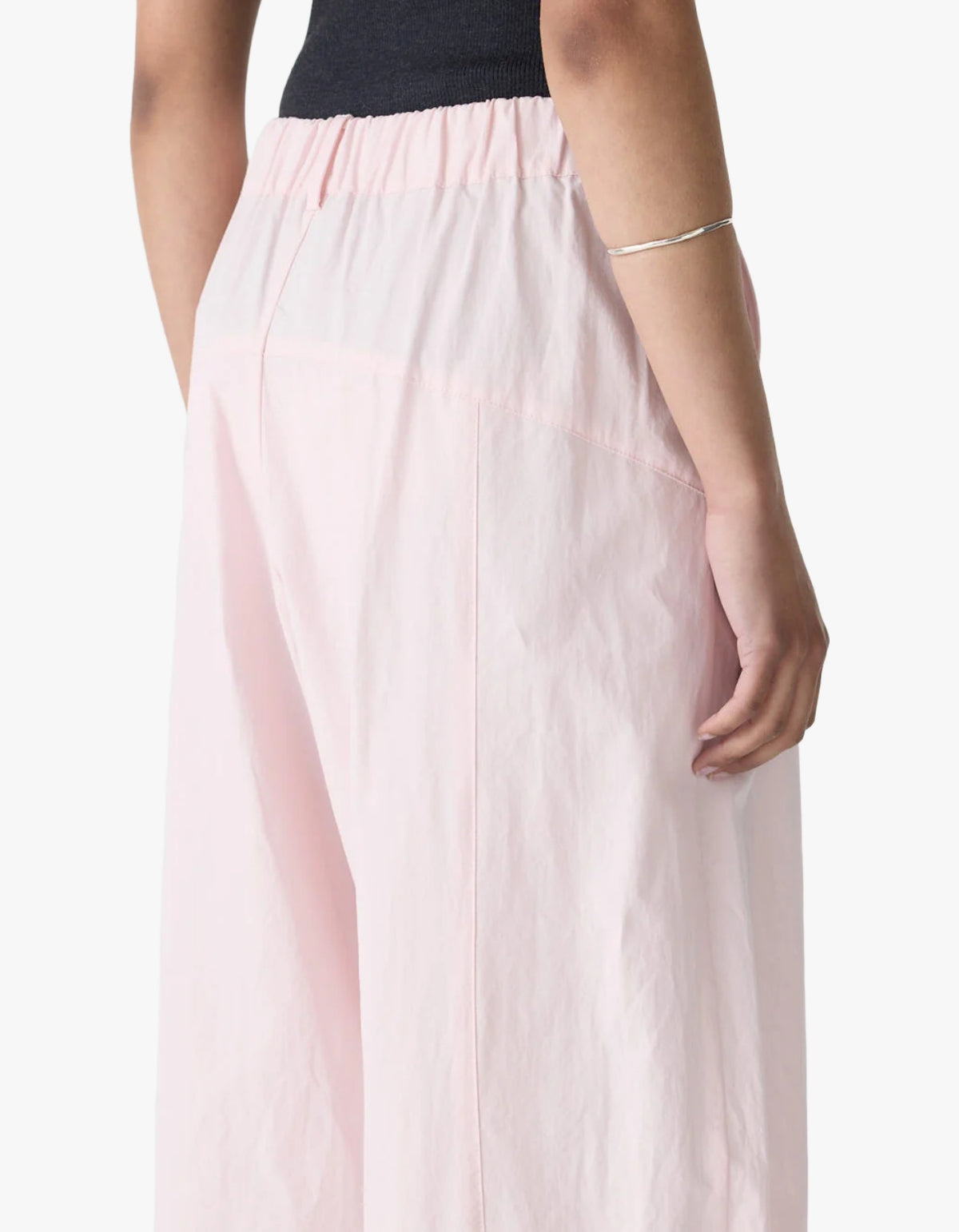 Crushed Cotton Barrel Pant - Soft Pink