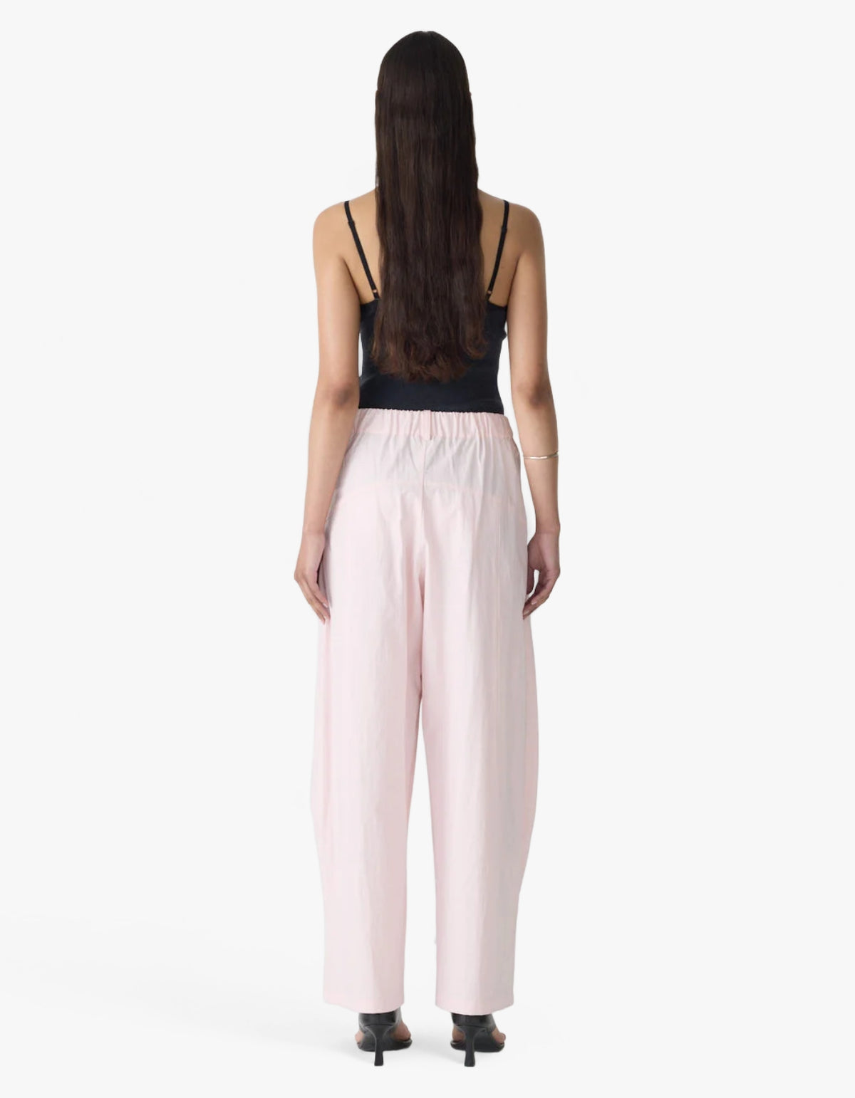 Crushed Cotton Barrel Pant - Soft Pink