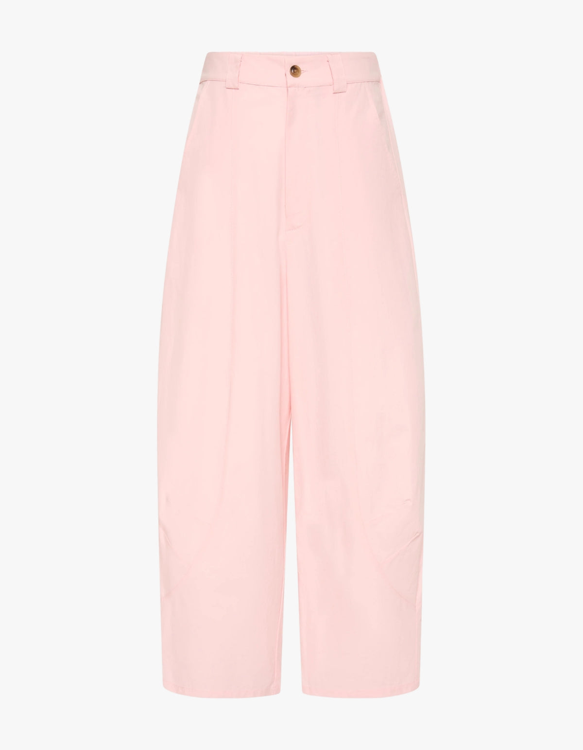 Crushed Cotton Barrel Pant - Soft Pink
