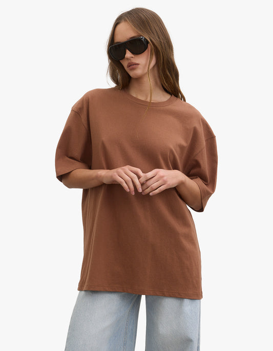 Jonas Boyfriend Tee - Chestnut