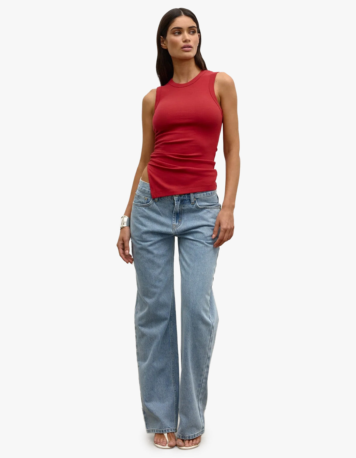 Lana Rouched Tee - Red