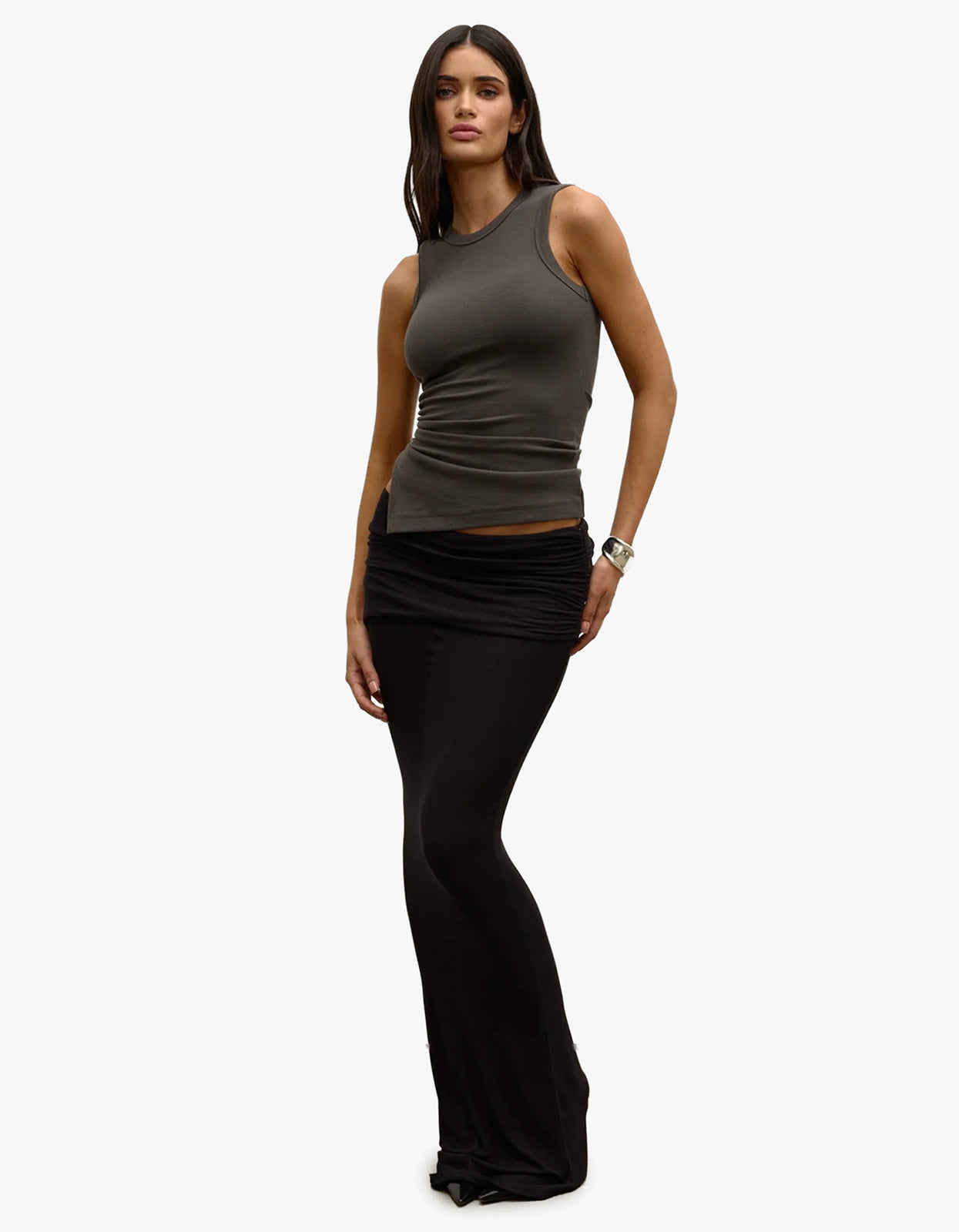 Lana Rouched Tee - Smoke