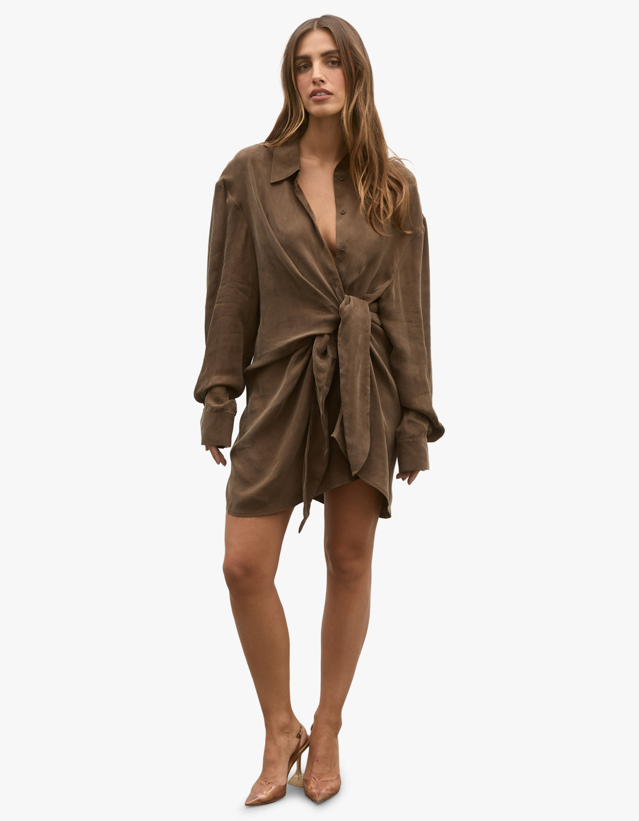 Noah Shirt Dress - Chocolate