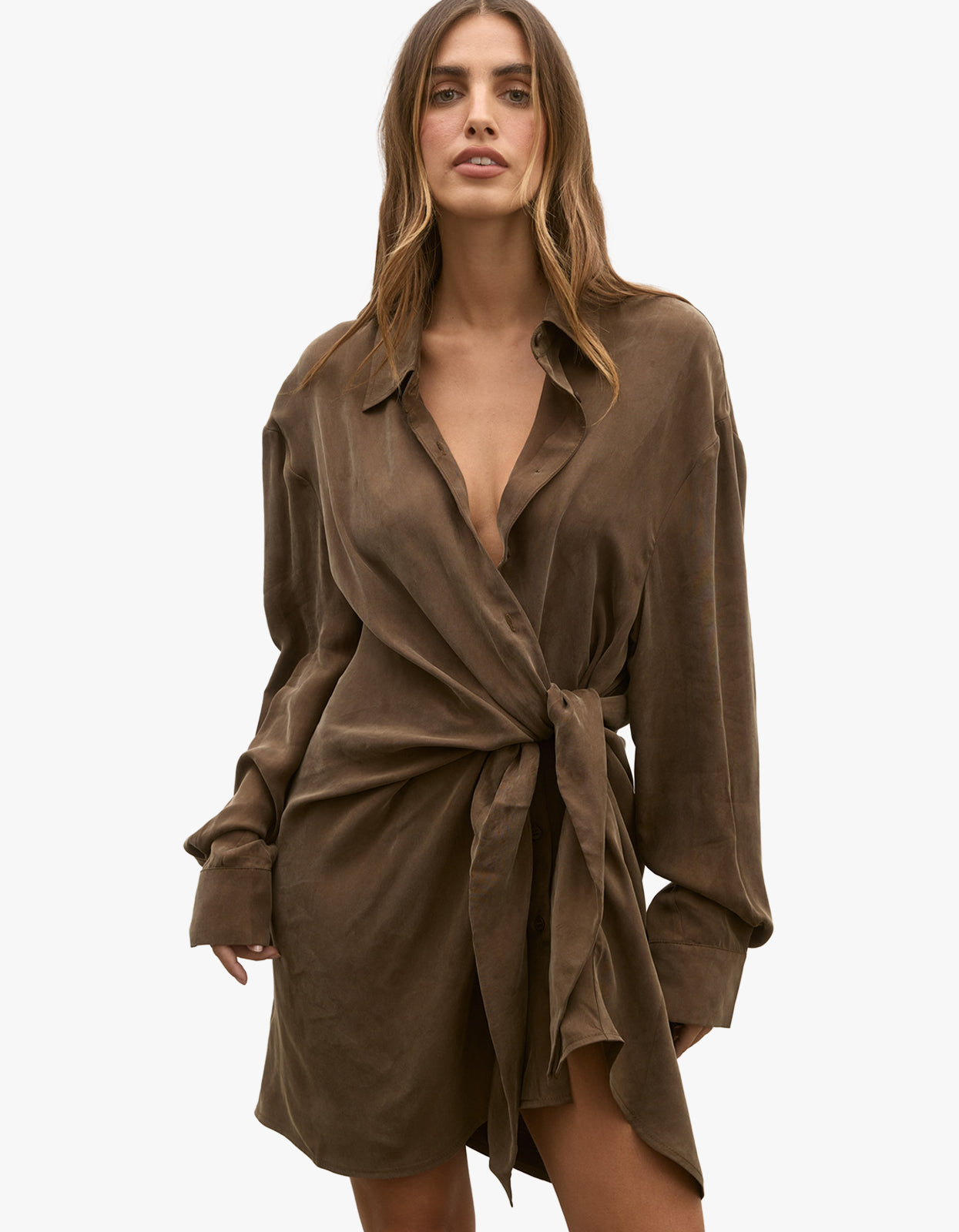 Noah Shirt Dress - Chocolate