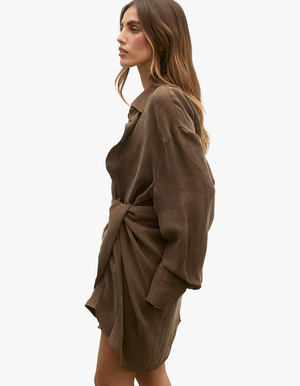 Noah Shirt Dress - Chocolate