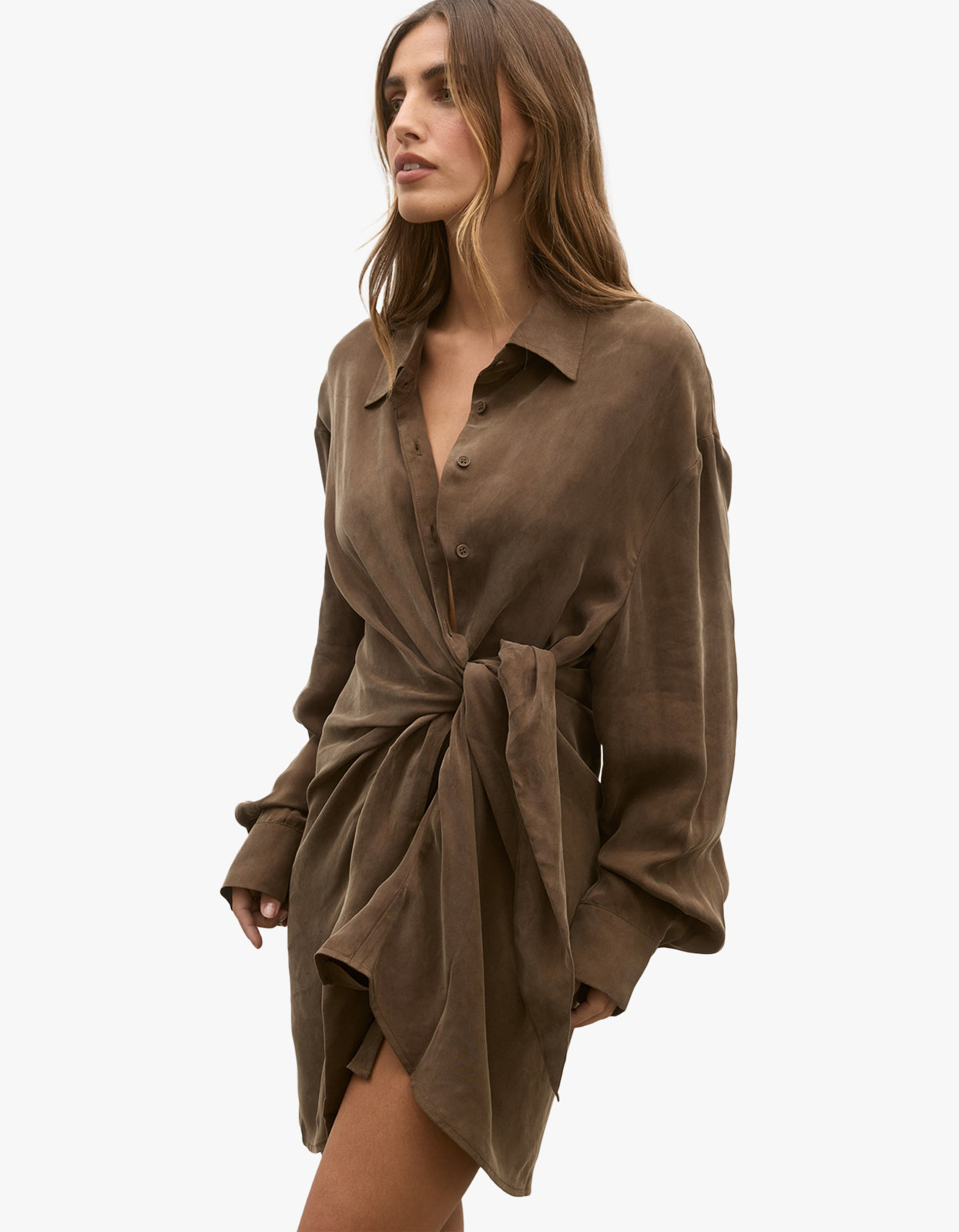 Noah Shirt Dress - Chocolate