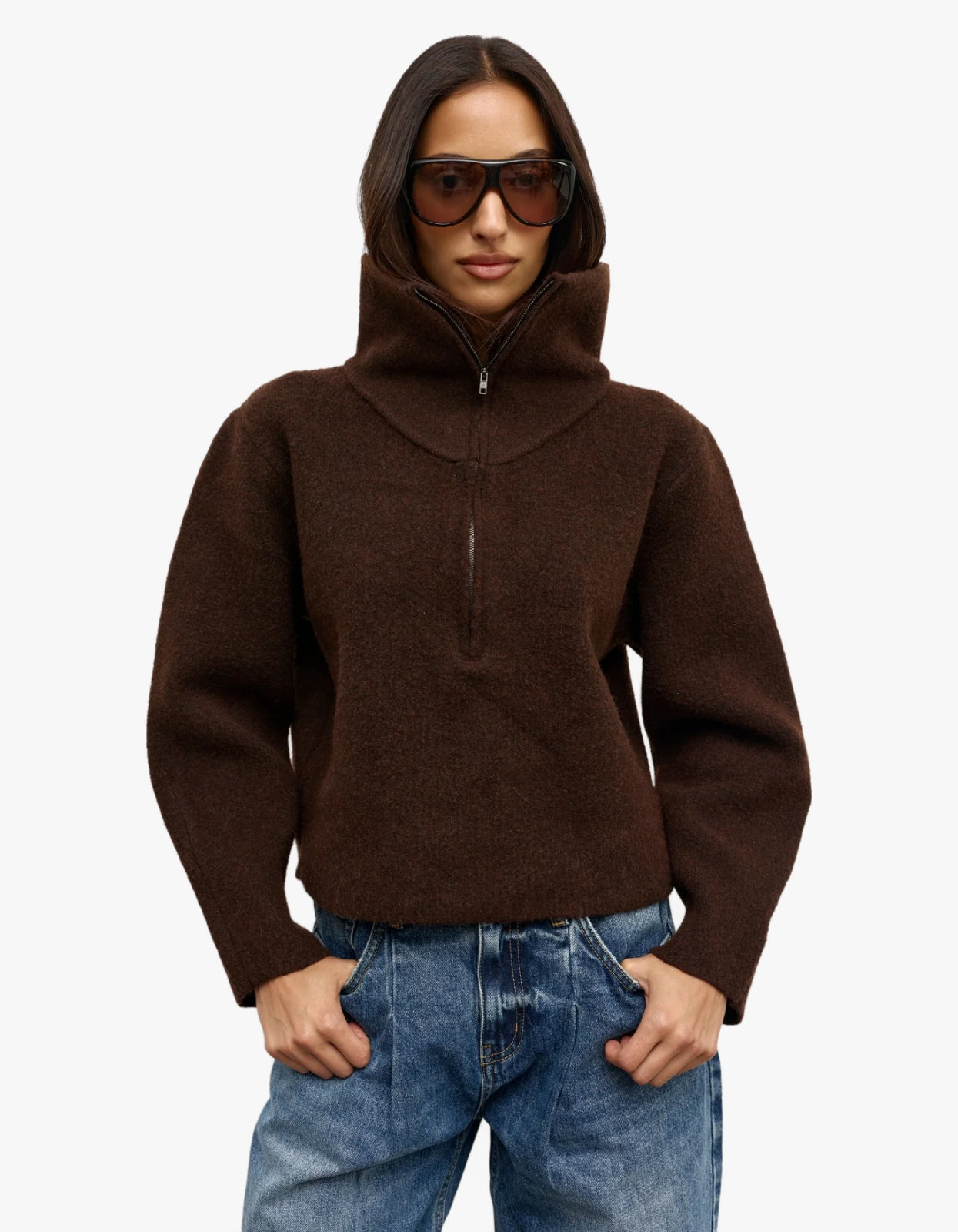 Riva Quarter Zip - Chocolate