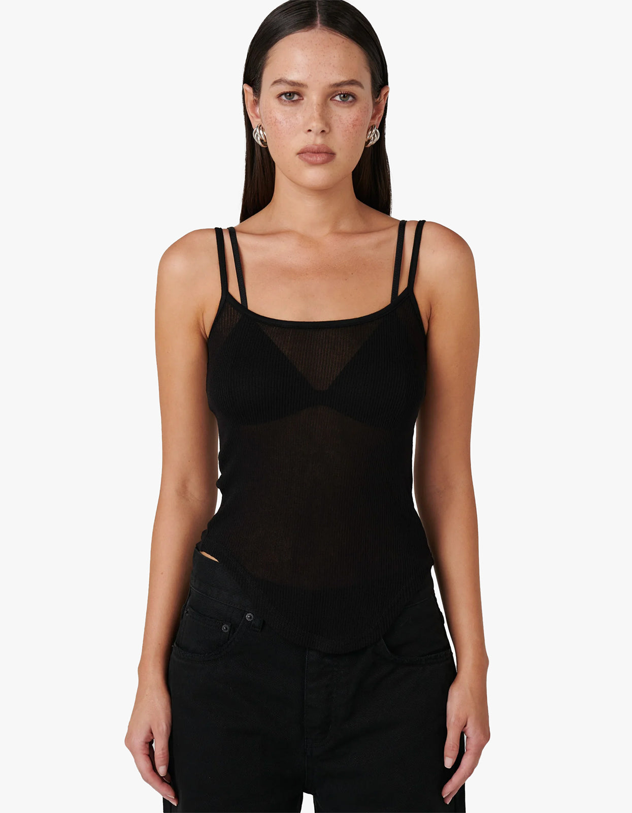 Daton Singlet Top - Black