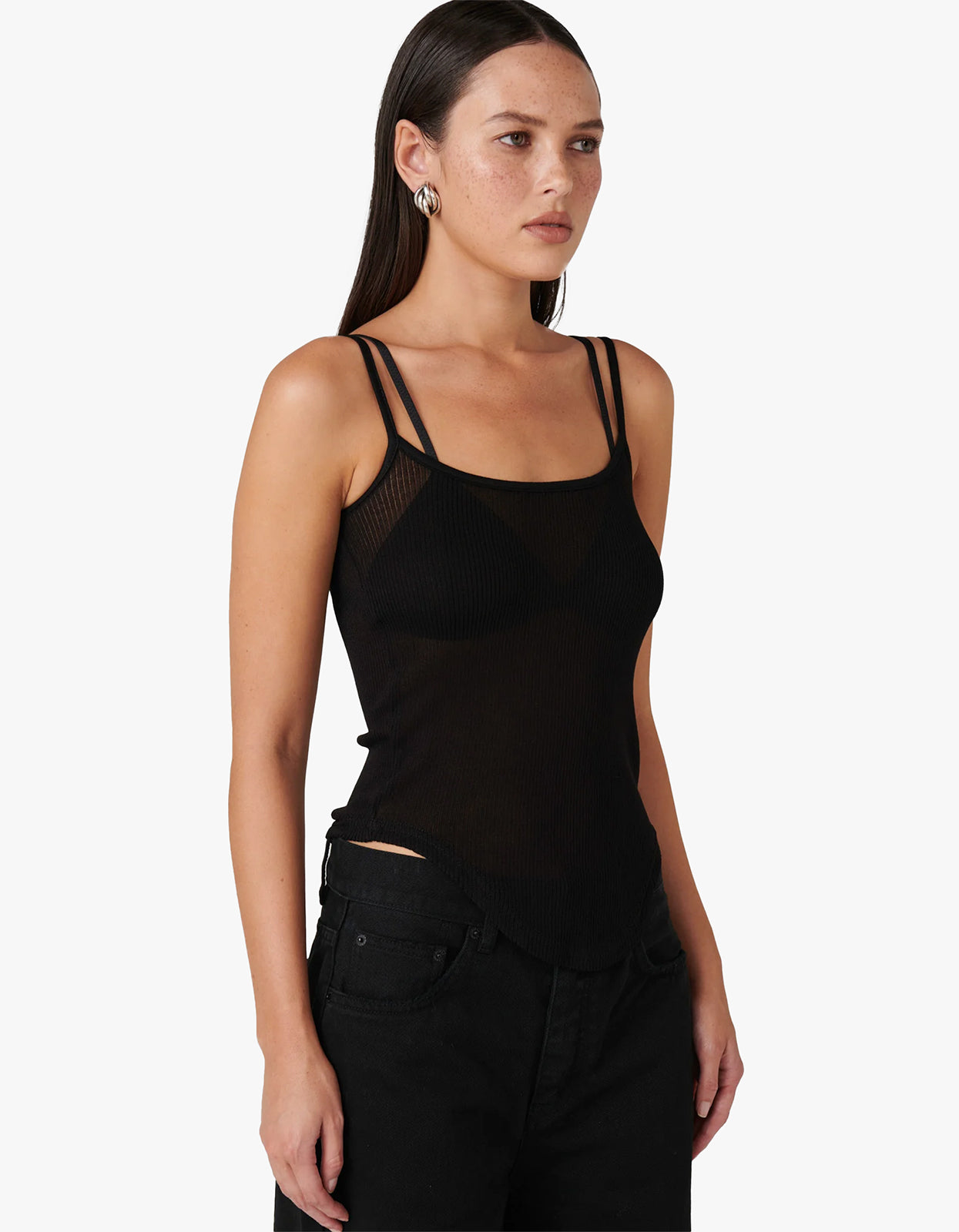 Daton Singlet Top - Black