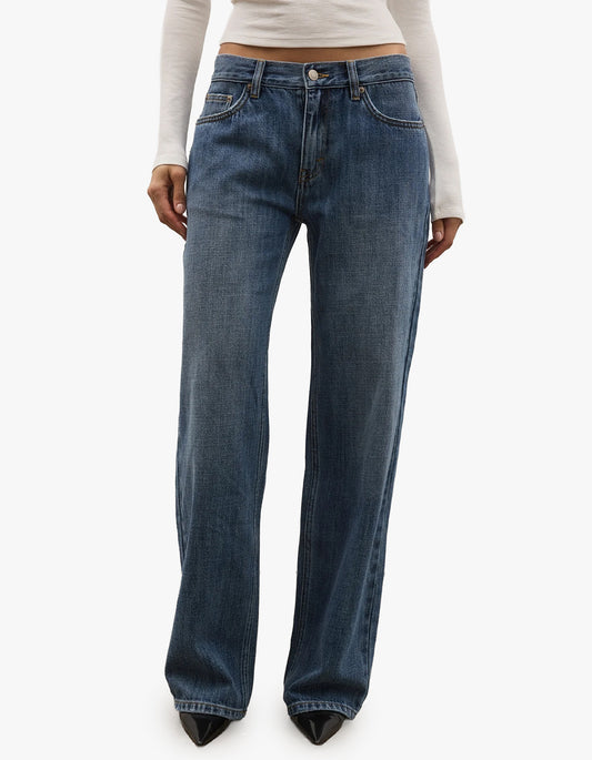Avery Mid Rise Relaxed Jean - Tuscan Blue