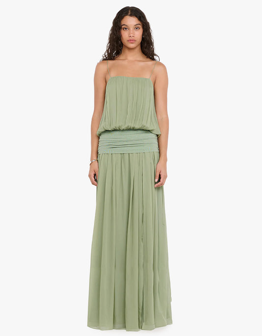 Camille Blouson Dress - Pistachio