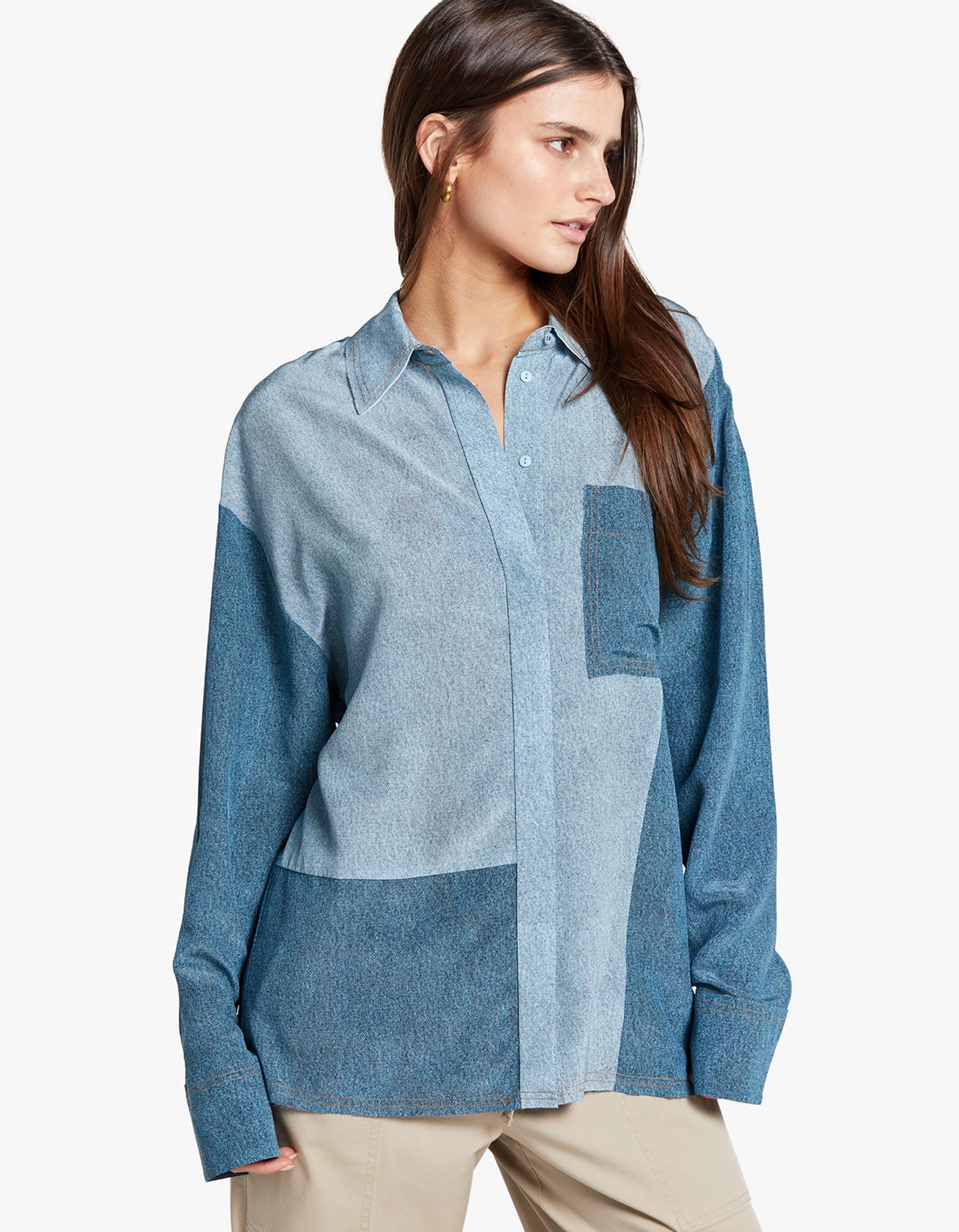 Superette Dustin Shirt Spliced Denim