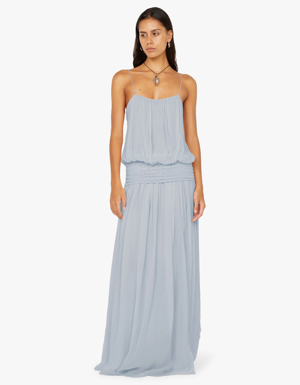 Camille Blouson Dress - Cloud Blue