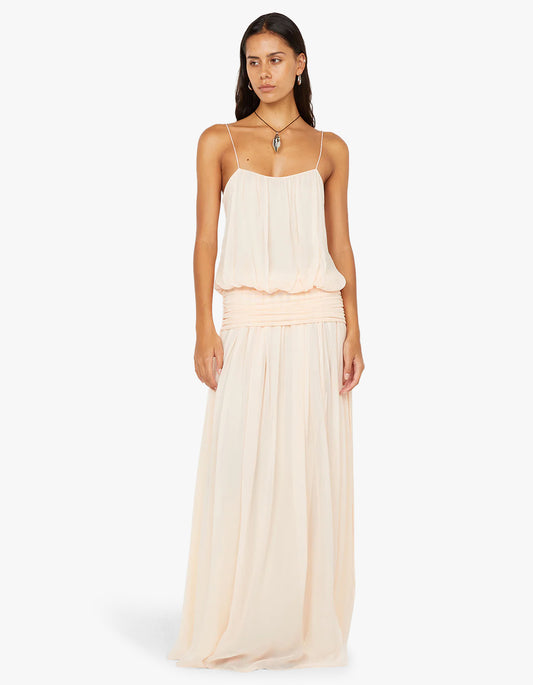 Camille Blouson Dress - Peach