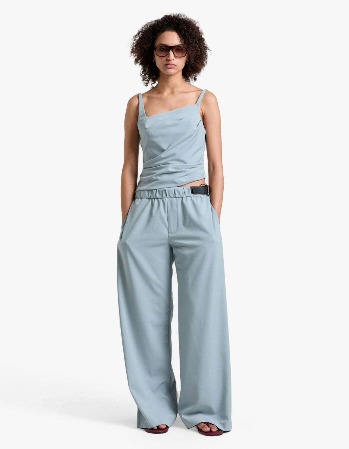 Selina Asym Top - Stone Blue