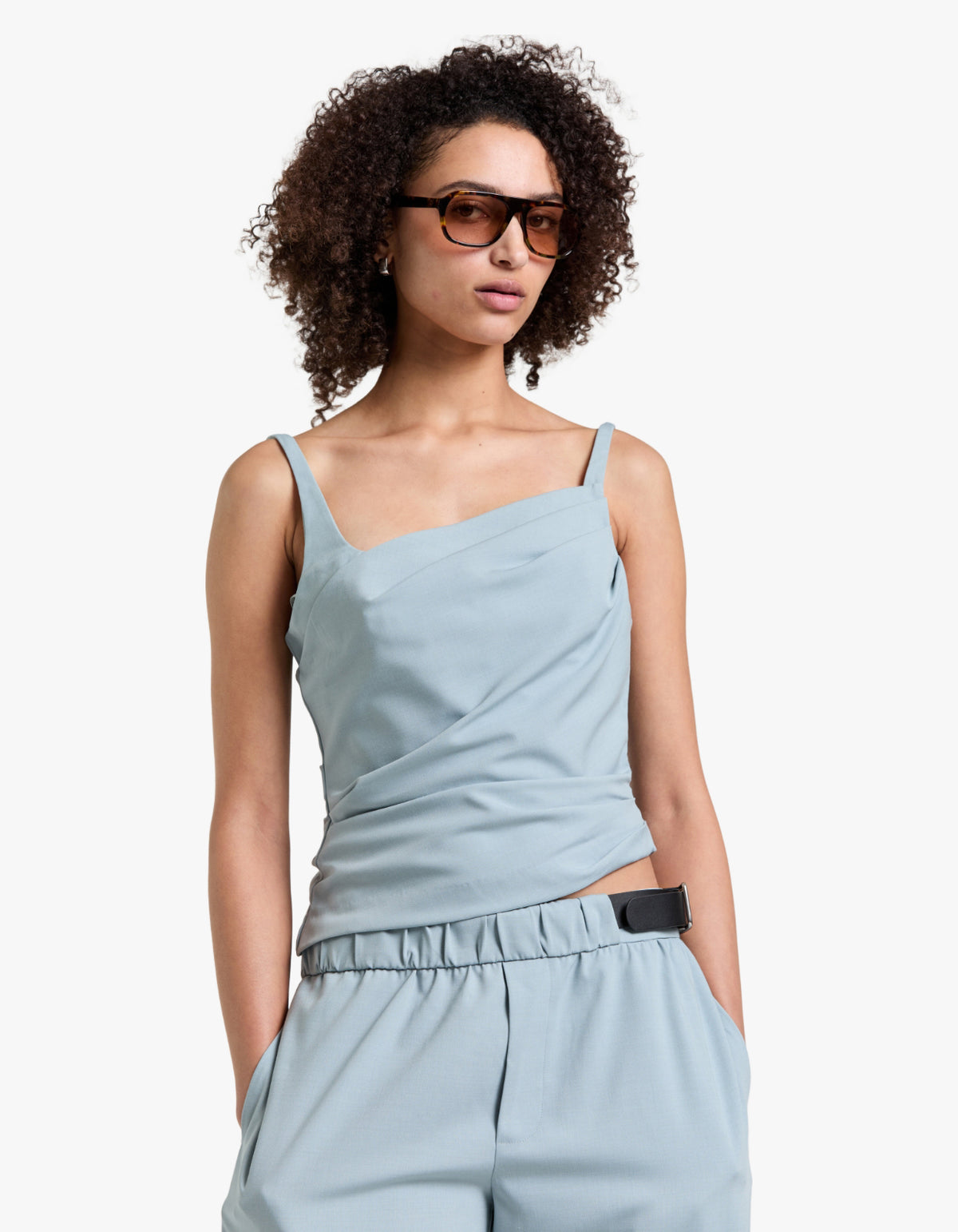 Selina Asym Top - Stone Blue