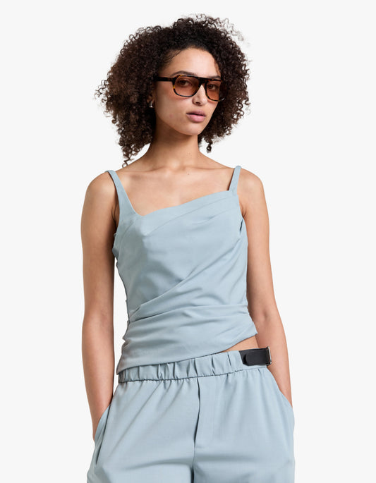Selina Asym Top - Stone Blue