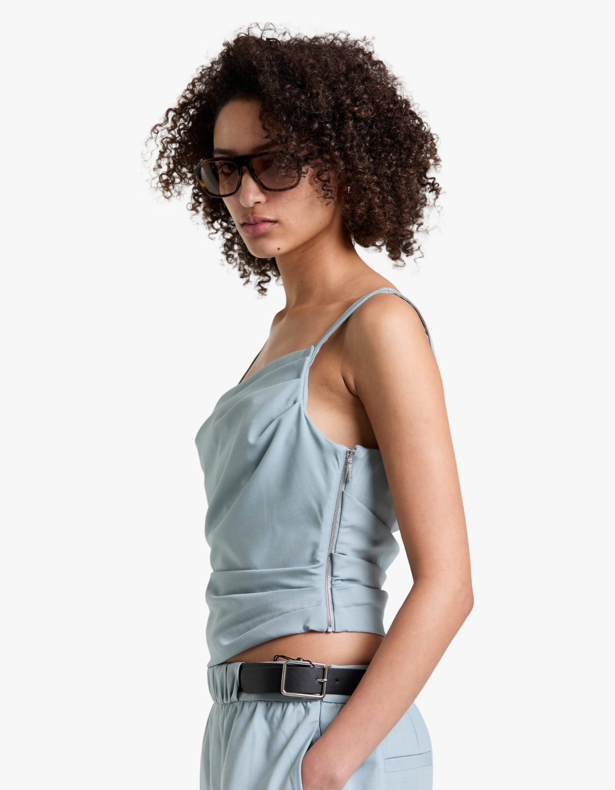 Selina Asym Top - Stone Blue