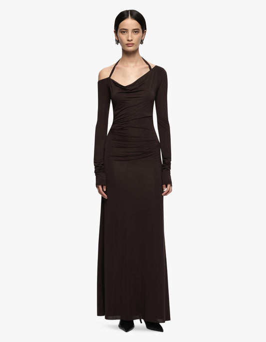 Court L/S Maxi Dress - Dark Chocolate