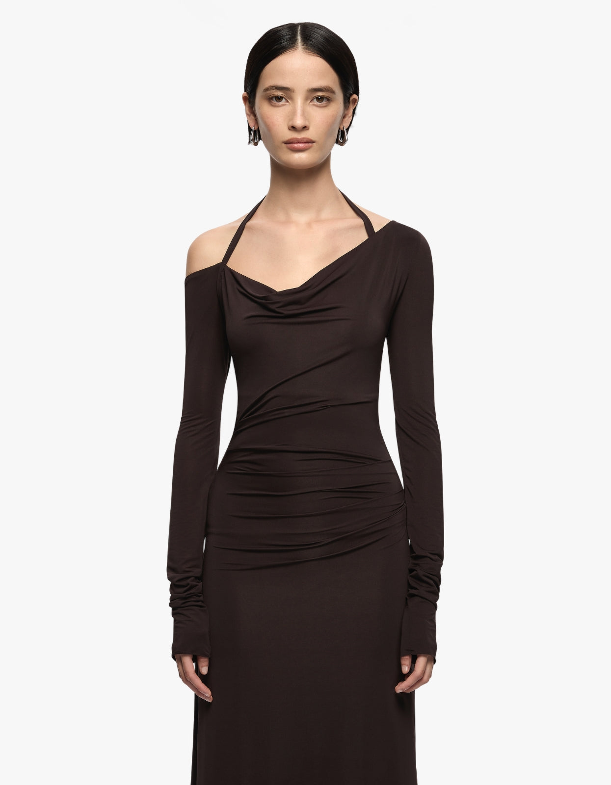 Court L/S Maxi Dress - Dark Chocolate