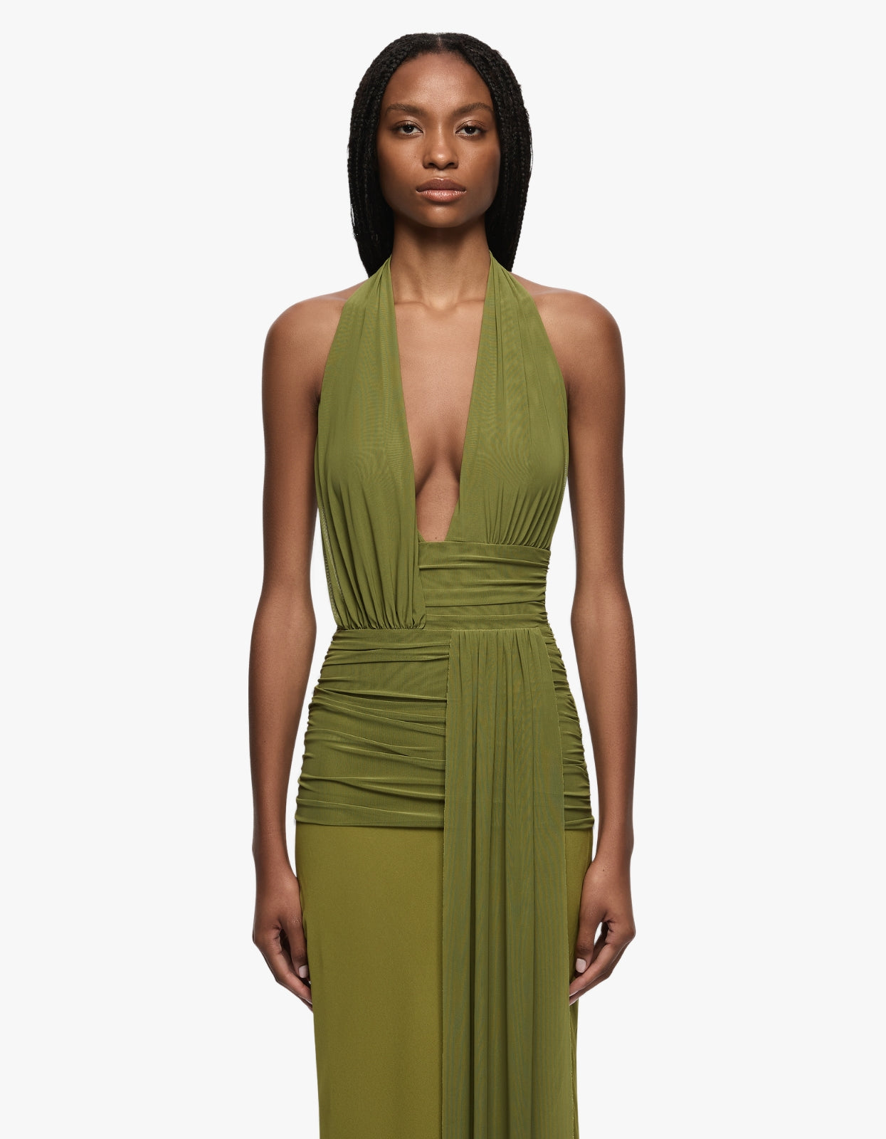 Cassis Drape Maxi Dress - Fern