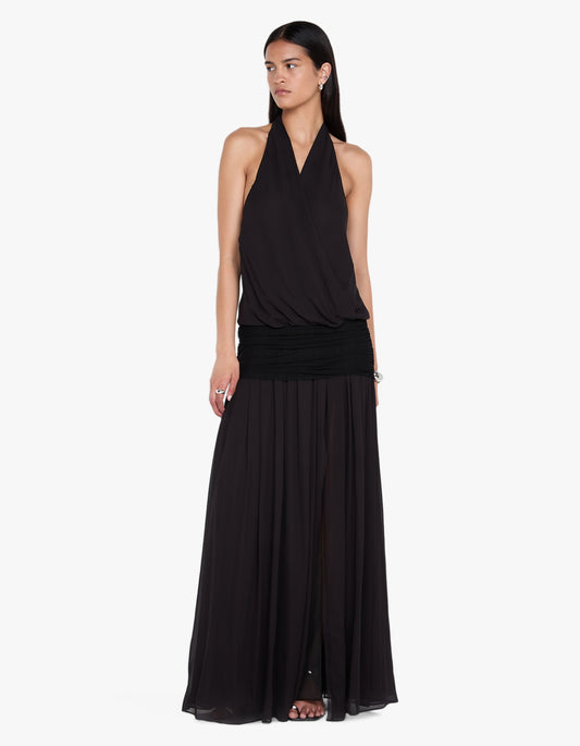 Jasmin V Maxi Dress - Black