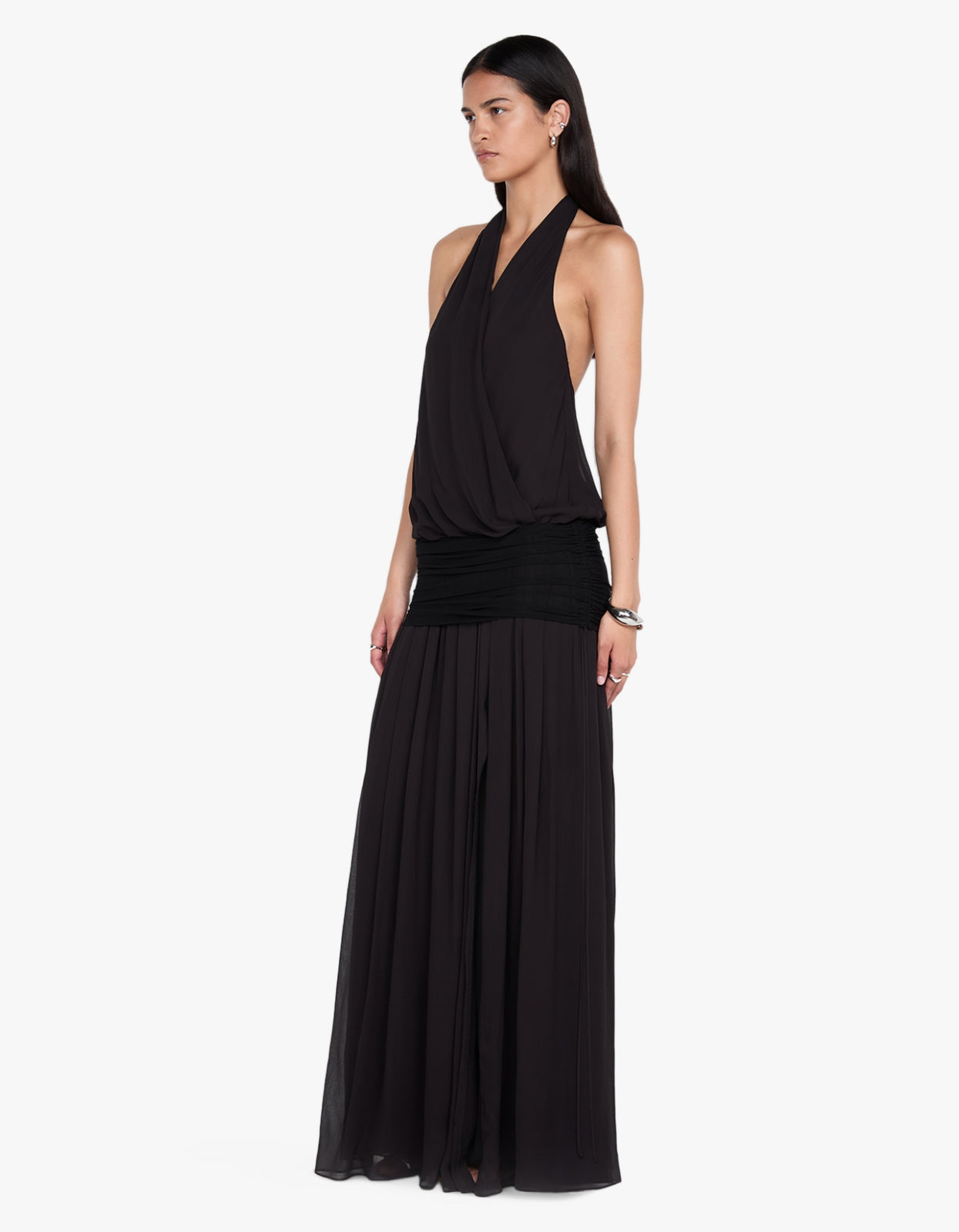 Jasmin V Maxi Dress - Black