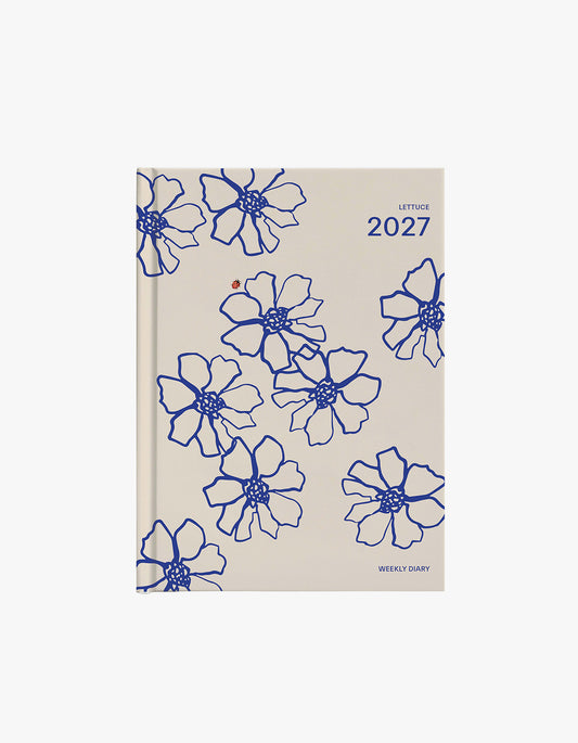 2027 Weekly Diary - Blue Flowers