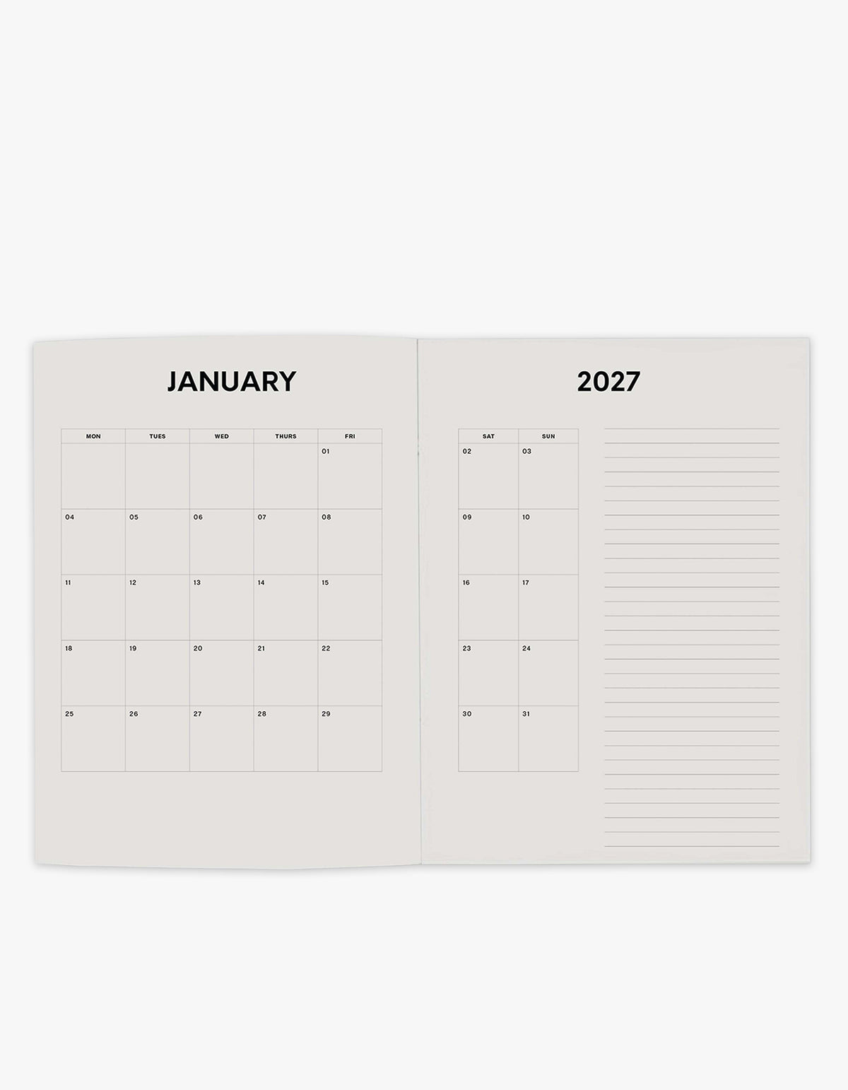2027 Weekly Diary - Blue Flowers