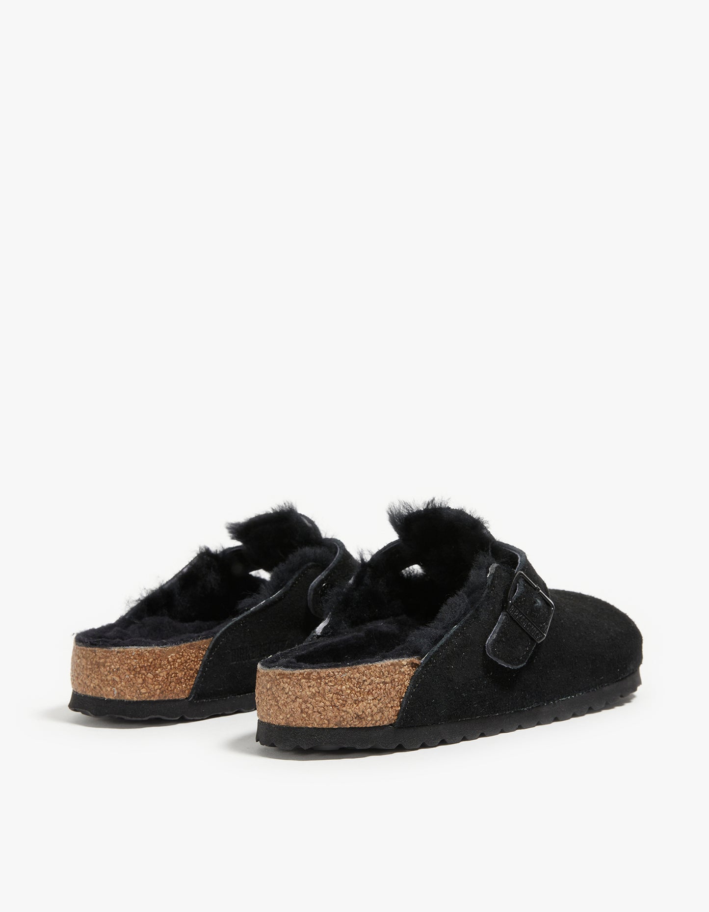 Womens Boston Shearling Suede Leather - Black