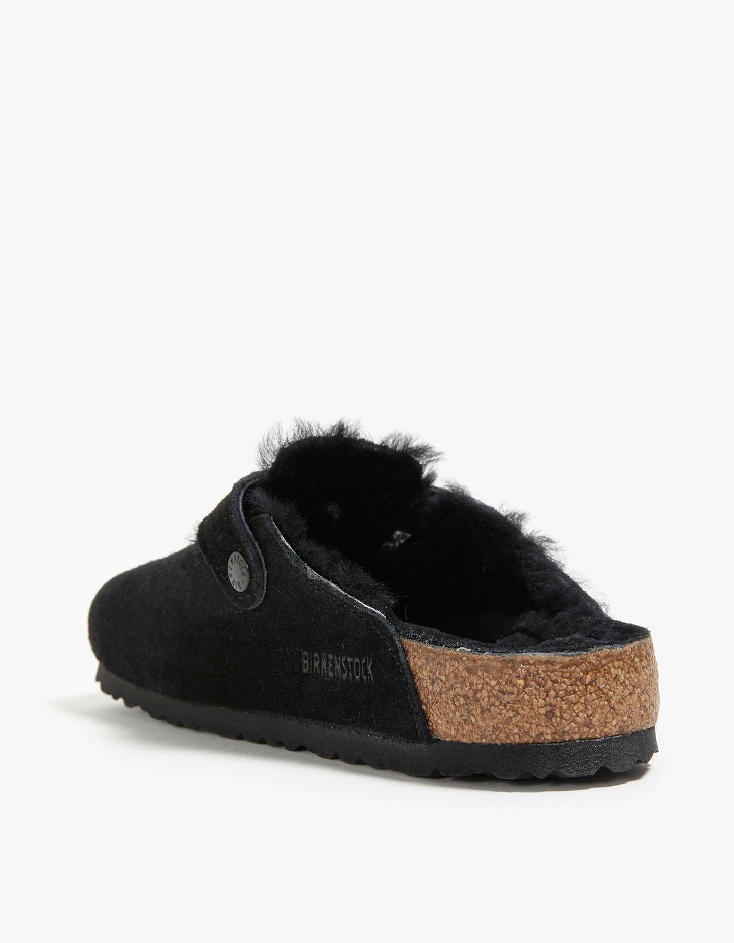 Womens Boston Shearling Suede Leather - Black