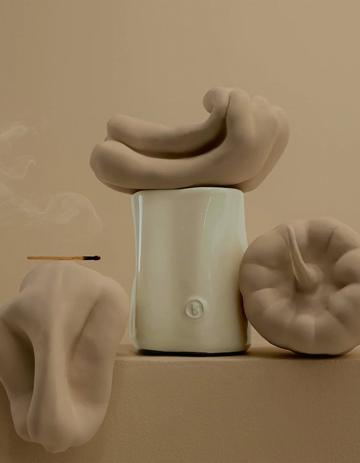 Rainveil Ceramic Candle - Ivory