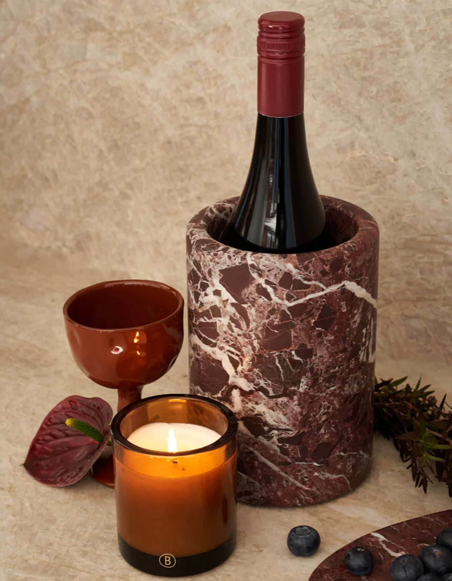Oasis Wine & Champagne Marble Cooler - Rosso Levanto