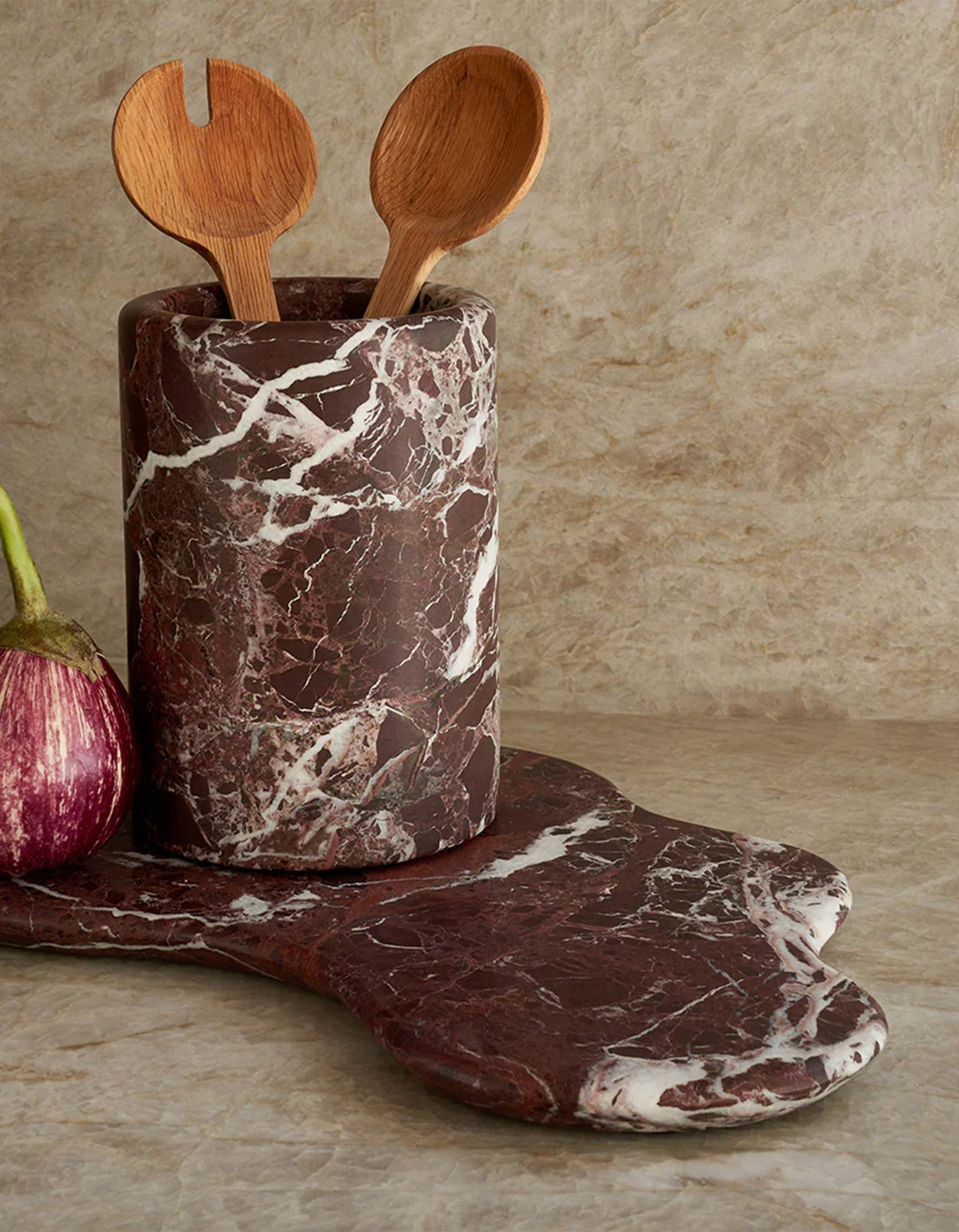 Oasis Marble Serving Platter - Rosso Levanto