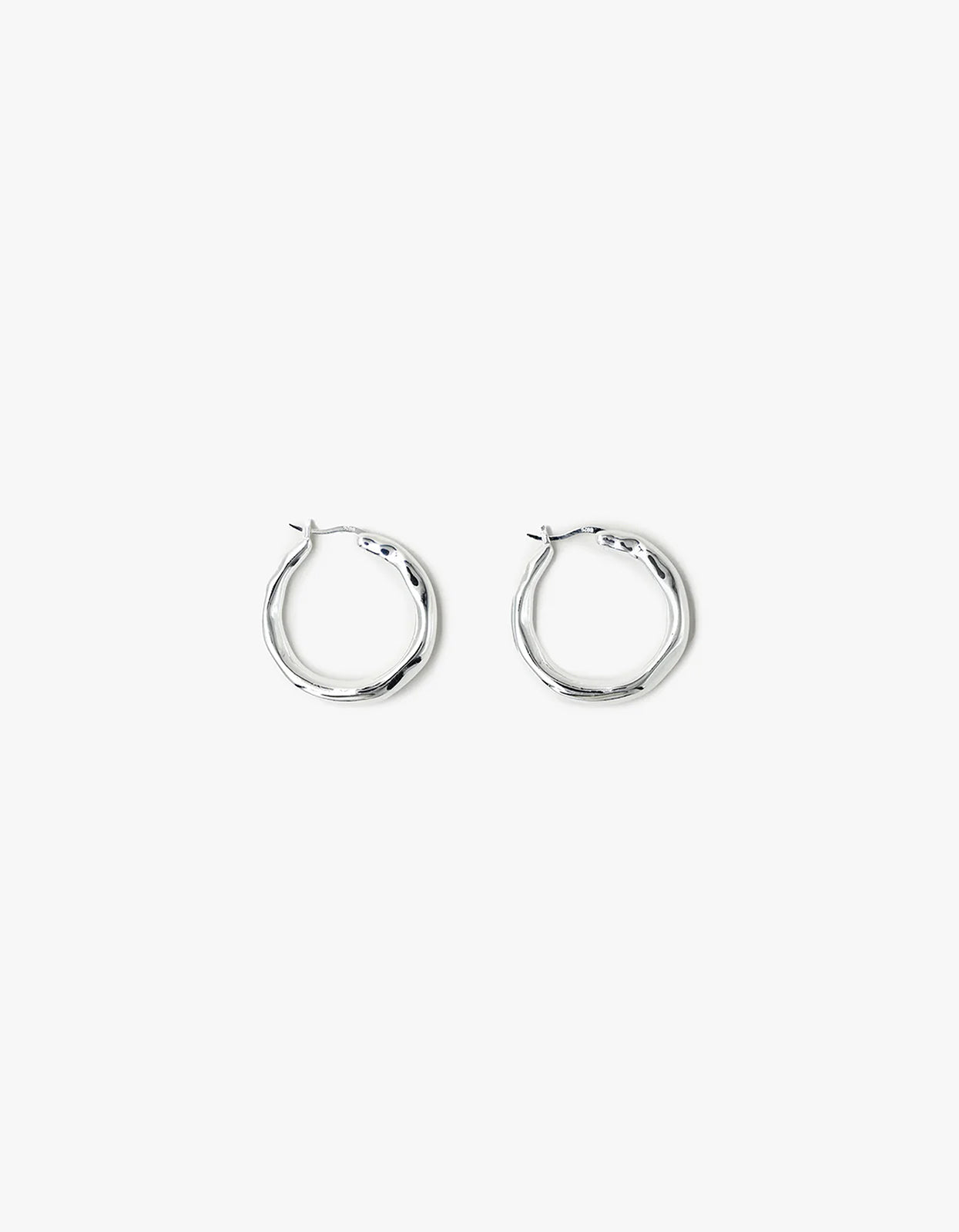Small Organica Hoops - Silver