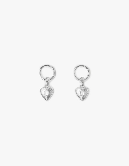 Pearl Locket Earrings - Silver