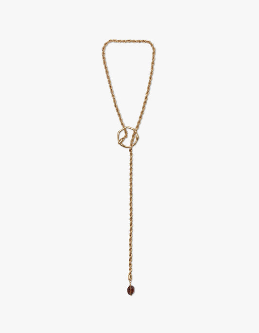 Maeve Drop Necklace - Gold/Chocolate