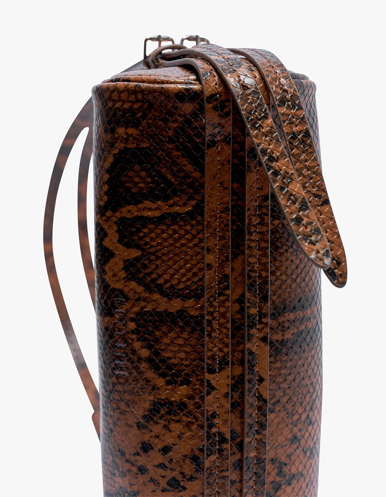 Brooke Mini Barrel Bag - Brunette Python