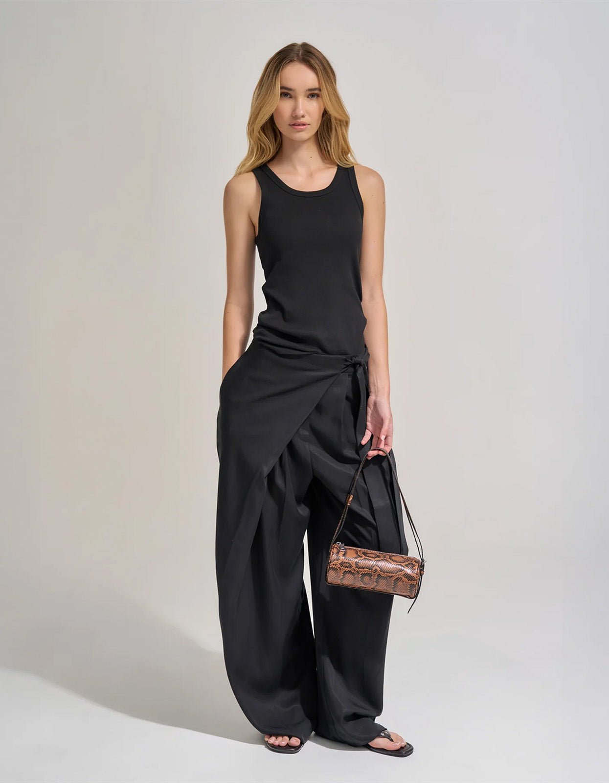 Brooke Mini Barrel Bag - Brunette Python