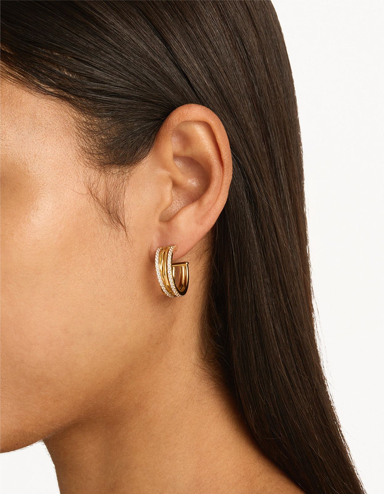 Entwined Hearts Large Earrings - 18K Gold Plated